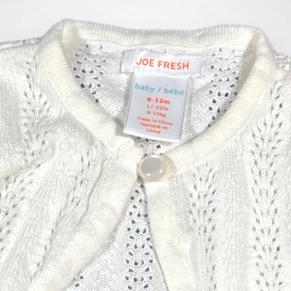 4/$20 Joe Fresh White Cropped Sweater - Picture 2 of 3
